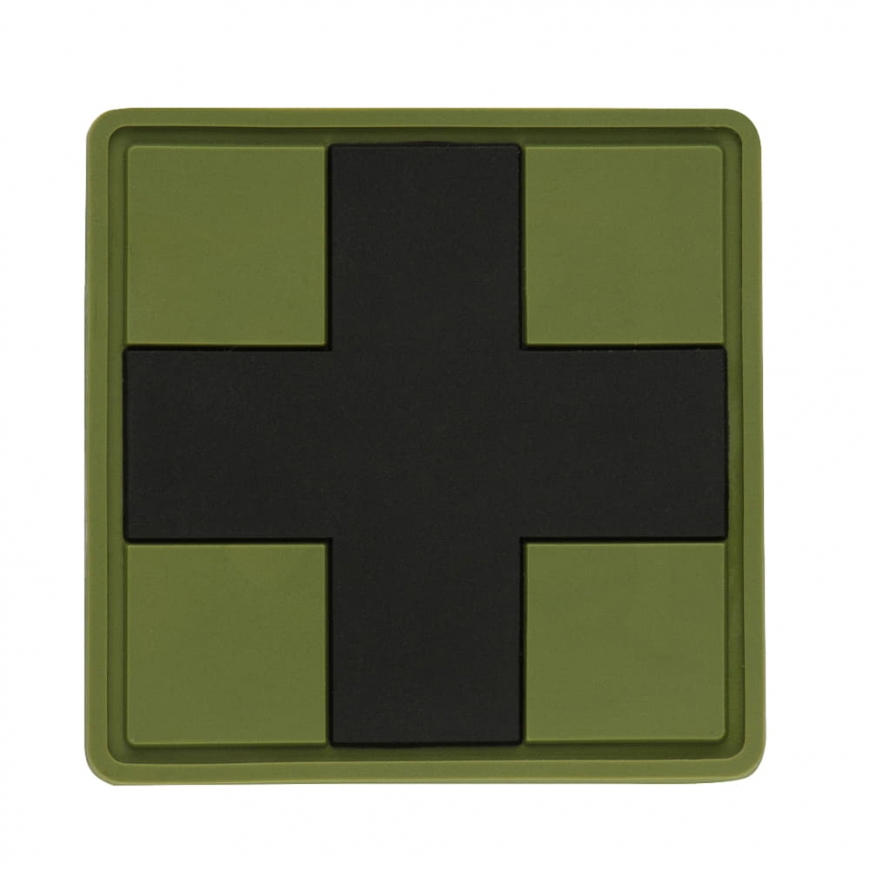 Нашивка M-TAC Medic Cross Square PVC Olive/Black  51124102  - Зображення