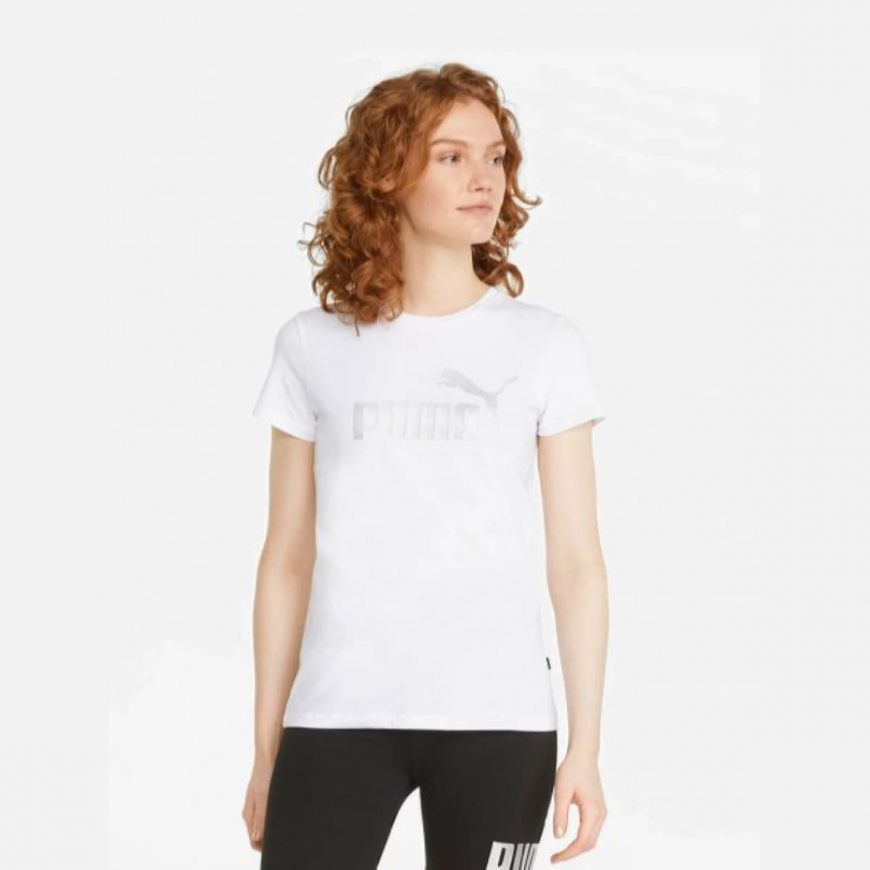 Футболка жіноча Puma Ess+ Metallic Logo Tee 84830302 - Зображення