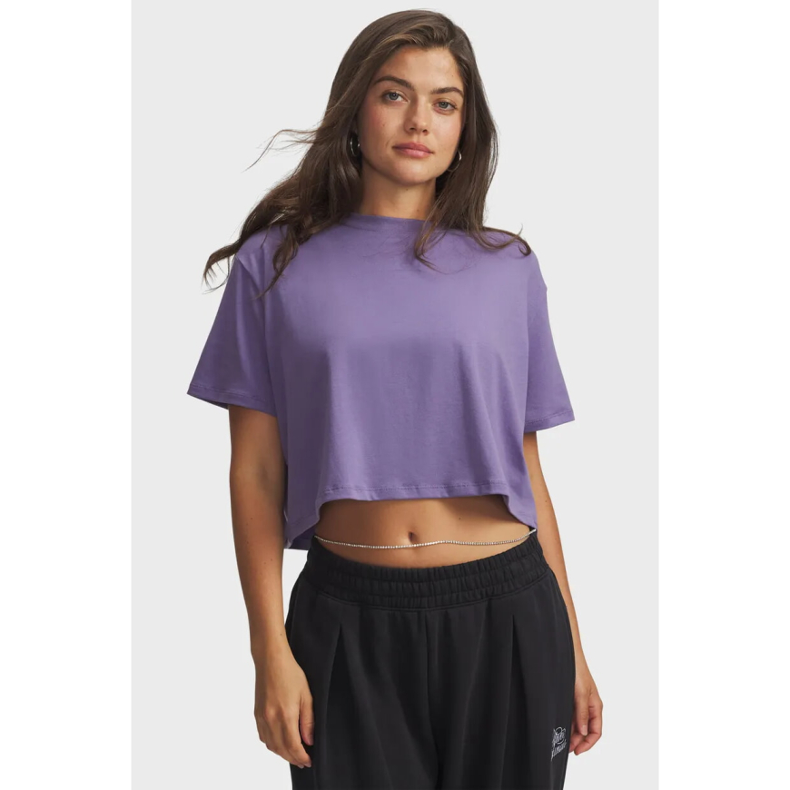 Футболка жіноча Under Armour Rival Boxy Tee Solid-PPL 6011064-520 - Зображення