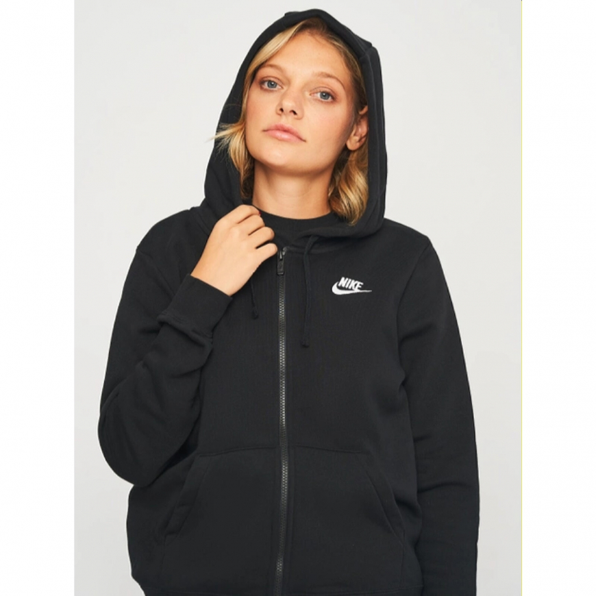 Толстовка жіноча утеплена Nike W Nsw Club Flc Fz Hoodie Std DQ5471-010 - Зображення №4