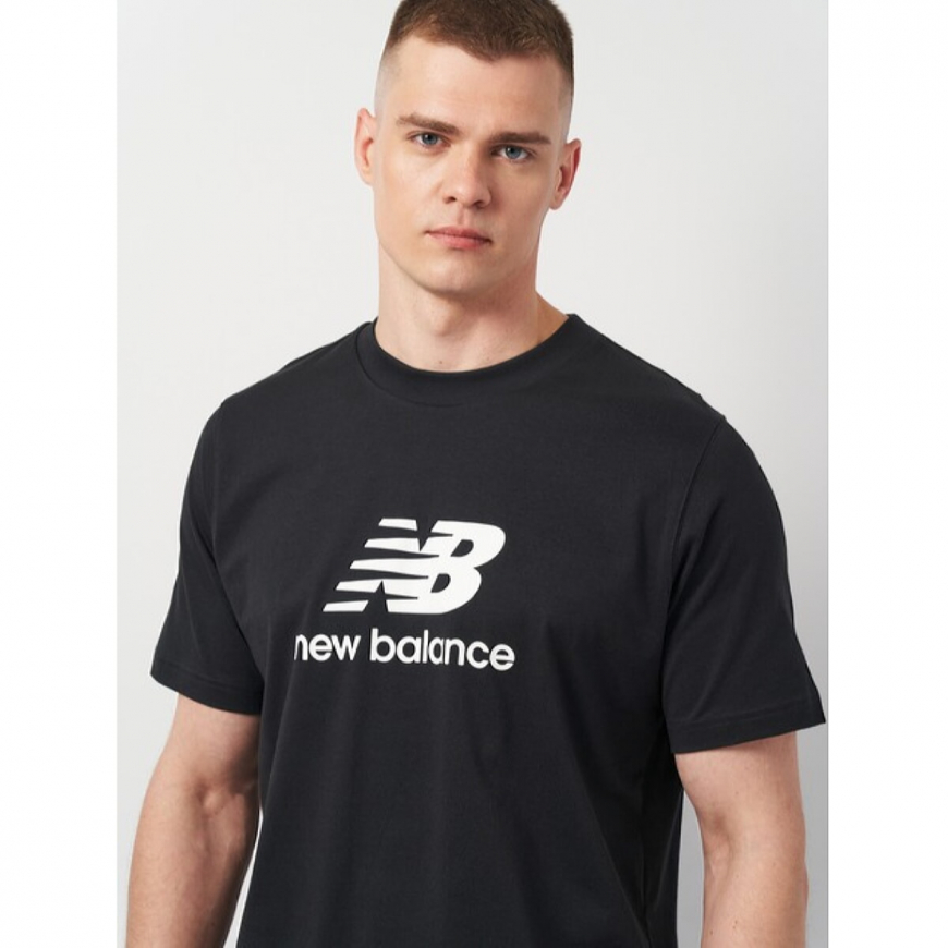 Футболка чоловіча New Balance Stacked Logo MT41502BK - Зображення №4