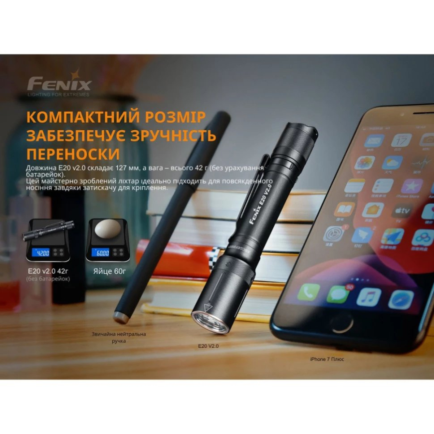 Ліхтар світлодіодний Fenix E20V20 - Зображення №2