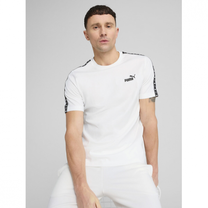 Футболка бавовняна довга чоловіча Puma Ess Tape Tee 68467402*SS25  - Зображення