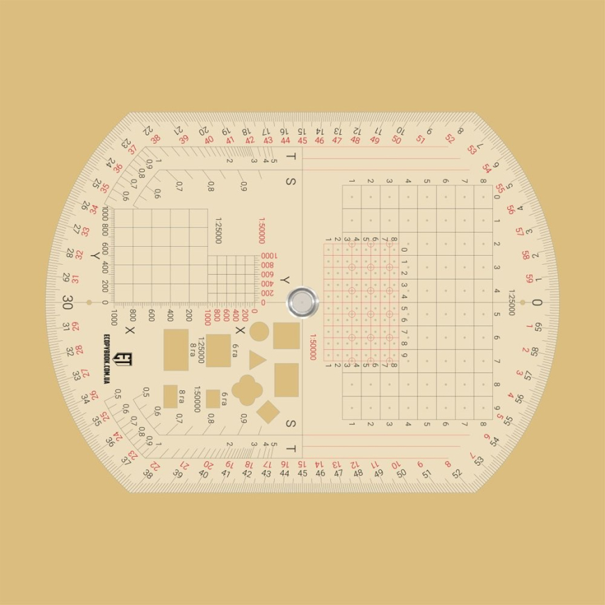 Лінійка Ecopybook Tactical лінійка артилерійський круг  АК-3 ET-20014 - Зображення