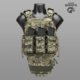 Плитоноска модель №6 "STALKER"+напашник+3 підсумки пластикові ID_1793