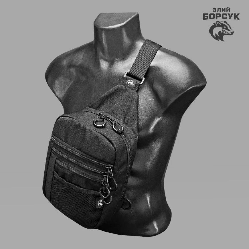 Сумка слінг "Net" (Чорний, Rip-stop)  Злий Борсук   4.5-0484 - Зображення №4
