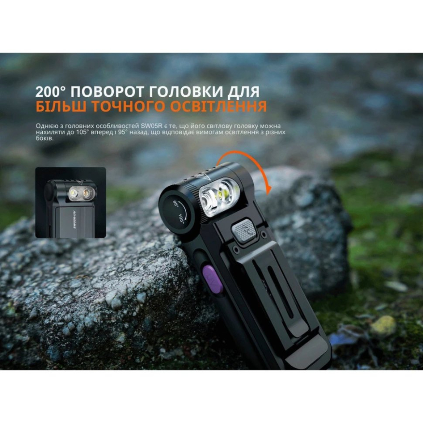 Ліхтар ручний  Fenix SW05R-UVL - Зображення №4