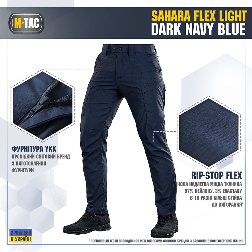 Брюки M-TAC Sahara Flex Light Dark Navy Blue 20064015 - Зображення №9