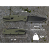 Ніж складаний туристичний SRM (9.2 см) 14C28N / G10 зелений 221X-GP - Зображення №4