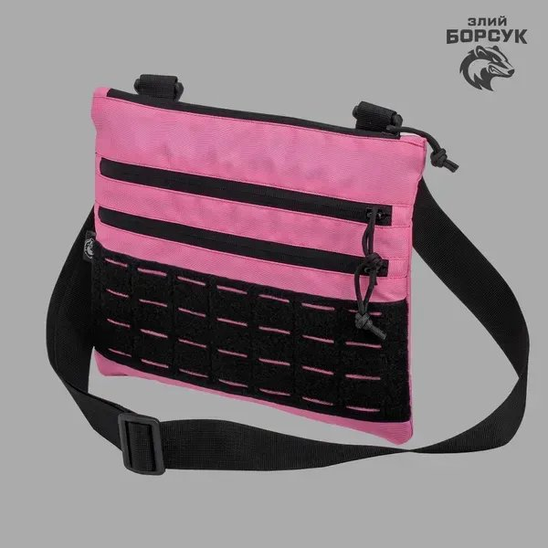 Сумка-планшетка "Crossbody VelPak" (рожева, оксфорд) розмір L  id_2036 - Зображення №4