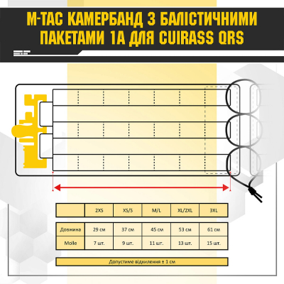 Камербанд з балістичним пакетом 1А для Cuirass 10223008 M-TAC