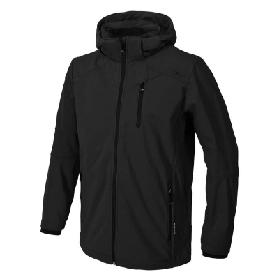 Куртка чоловіча софтшел  CMP JACKET ZIP HOOD BLACK 3A40537N