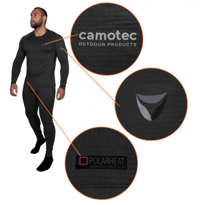 ТЕРМОБІЛИЗНА CAMO-TEC  POLARHEAT QUADRO STRETCH 3.0 BLACK 7414 - Зображення №4