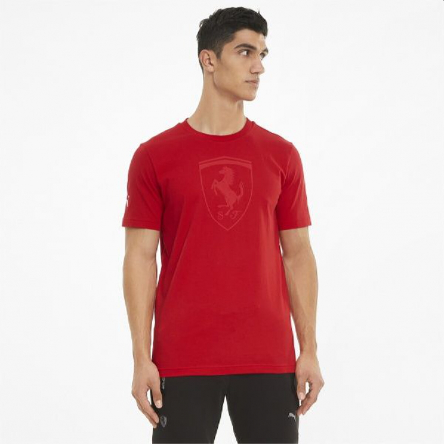 Футболка чоловіча PUMA SCUDERIA FERRARI RACE BIG SHIELD TONAL MEN'S TEE 53147002 - Зображення №5