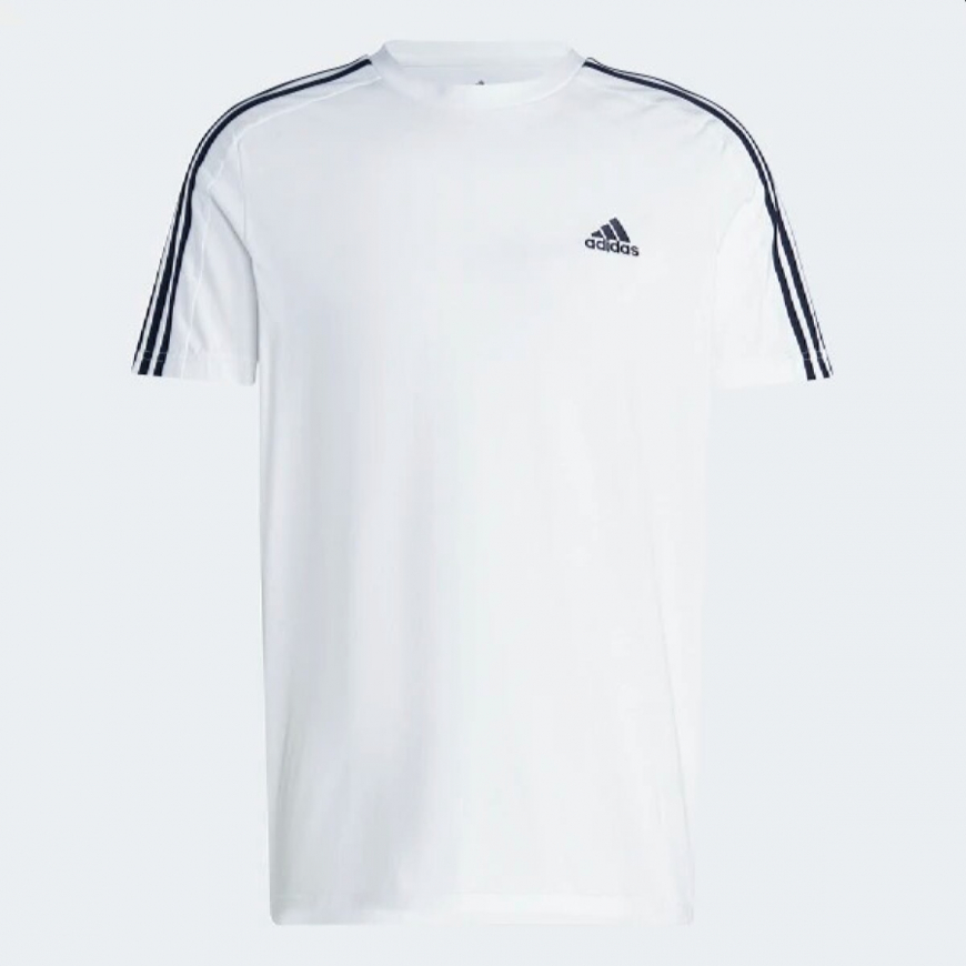 Футболка чоловіча ADIDAS ESSENTIALS SINGLE JERSEY 3-STRIPES  GM2156 - Зображення