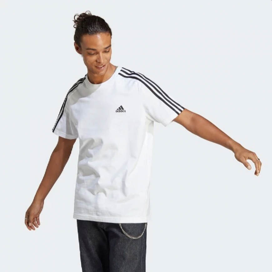 Футболка чоловіча ADIDAS ESSENTIALS SINGLE JERSEY 3-STRIPES  GM2156 - Зображення №2