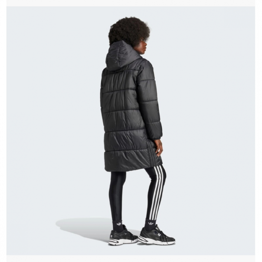 Куртка жіноча ADIDAS ADICOLOR LONG PUFFER JACKET BLACK  IW5858 - Зображення №3