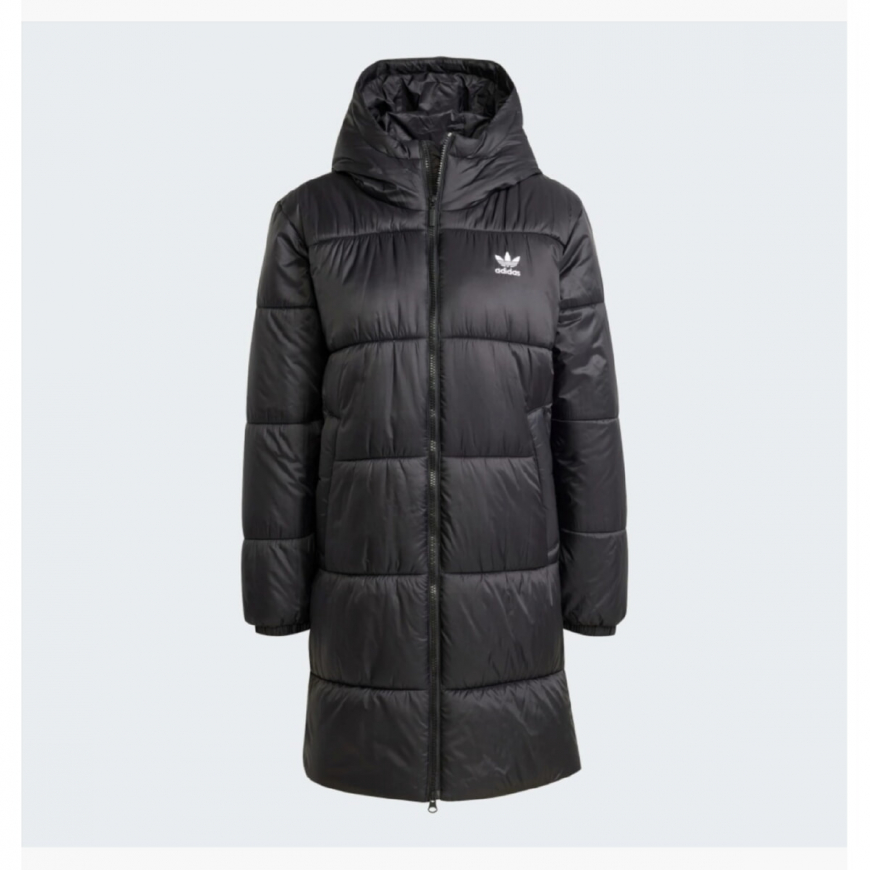 Куртка жіноча ADIDAS ADICOLOR LONG PUFFER JACKET BLACK  IW5858 - Зображення