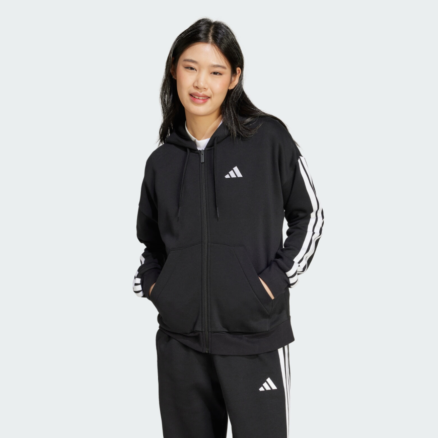 Джемпер жіночий ADIDAS Essentials 3-Stripes Full-Zip Fleece  JE1283 - Зображення