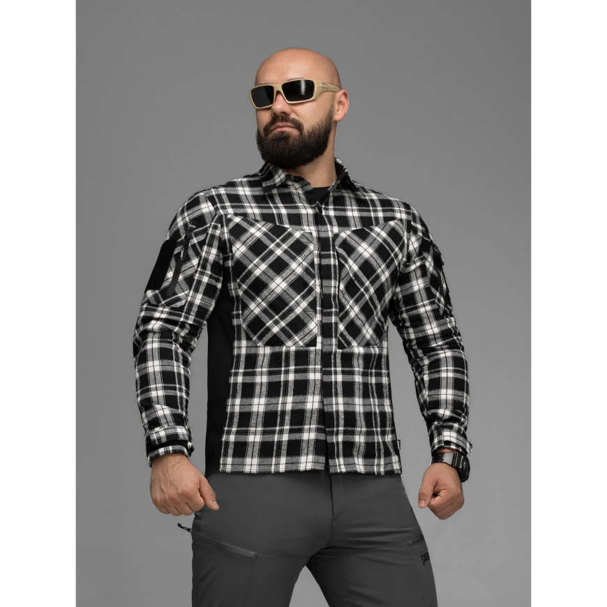 Сорочка фланелева BEZET Defender чорний/білий 11992 - Зображення №2