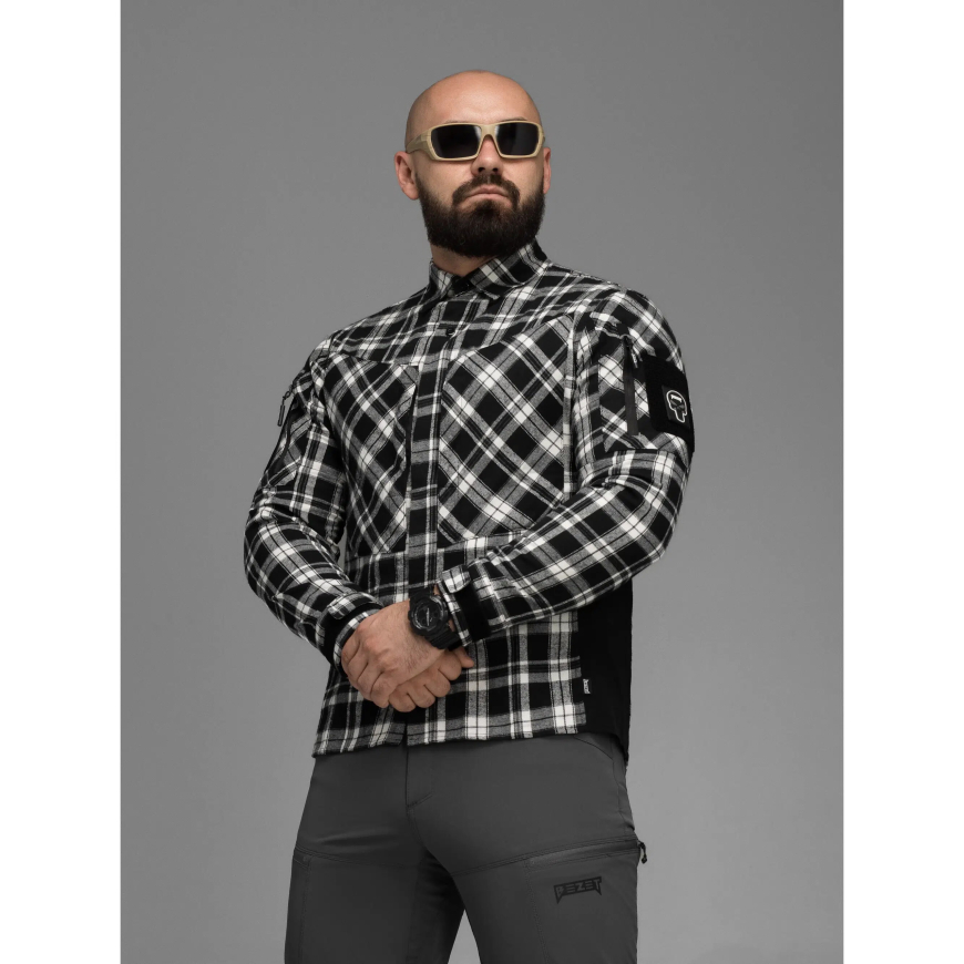 Сорочка фланелева BEZET Defender чорний/білий 11992 - Зображення №3