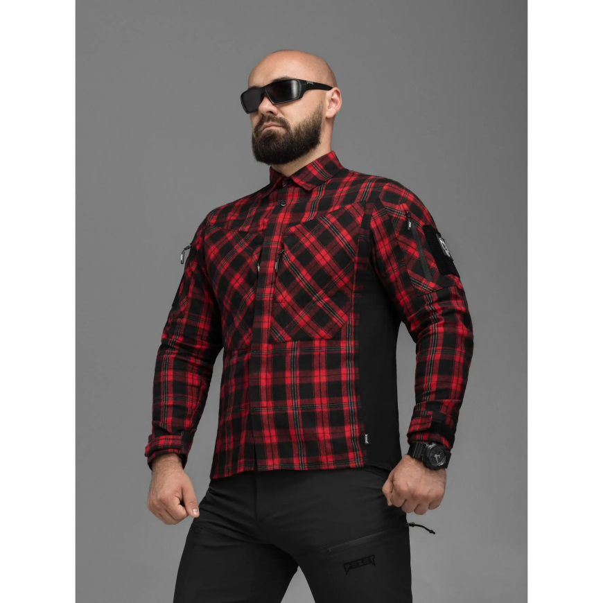 Сорочка фланелева BEZET Defender чорний/червоний 11994 - Зображення №3