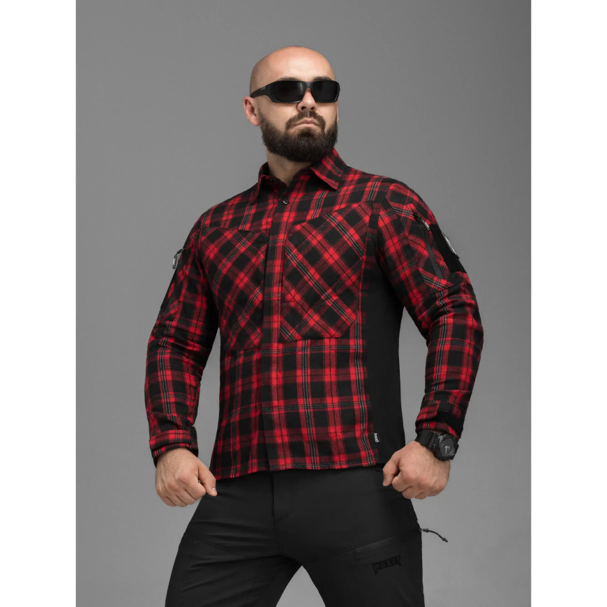 Сорочка фланелева BEZET Defender чорний/червоний 11994 - Зображення №2