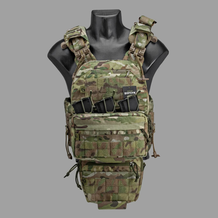 Плитоноска BRS "STALKER" (мультикам 2.0) + напашник + утилітарний підсумок під 3 магазини + під турнікет ID_1900 - Зображення №2