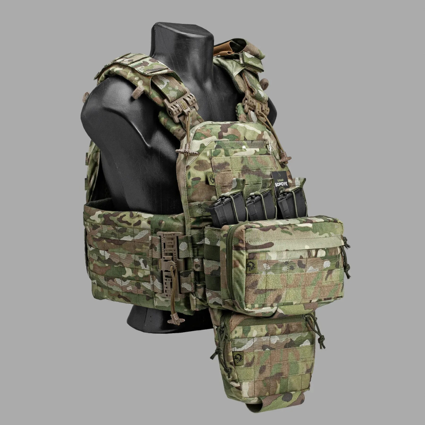 Плитоноска BRS "STALKER" (мультикам 2.0) + напашник + утилітарний підсумок під 3 магазини + під турнікет ID_1900 - Зображення №3