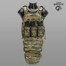 Плитоноска модель №6 "STALKER"+захист живота+напашник+3 підсумки пластикові  ID_1790