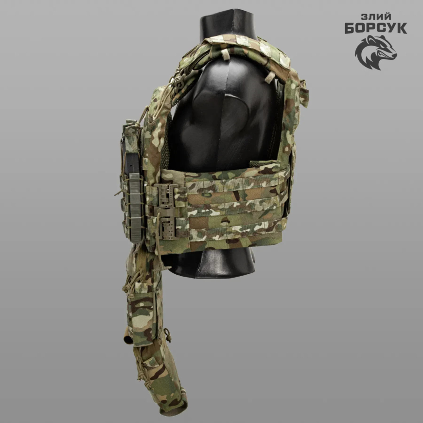 Плитоноска модель №6 "STALKER"+захист живота+напашник+3 підсумки пластикові  ID_1790 - Зображення №3
