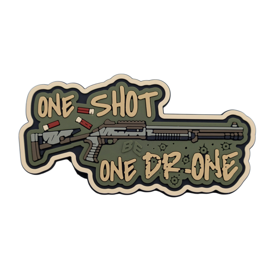 ПВХ Патч (шеврон) Brand Element «One Shot - One Drone»  BE-703-3 - Зображення