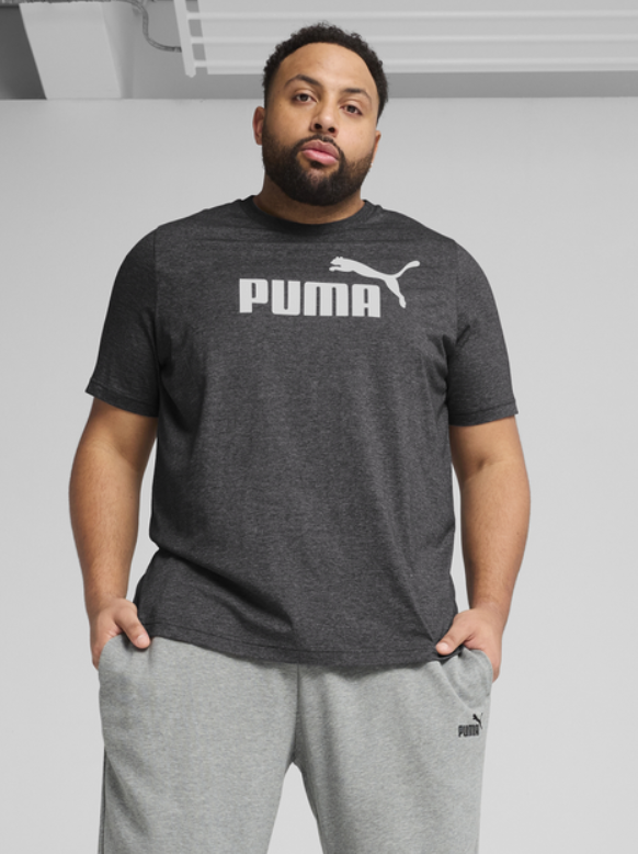 Футболка бавовняна довга чоловіча Puma Ess No. 1 Logo Heather Tee 68255001*SS25 - Зображення №5