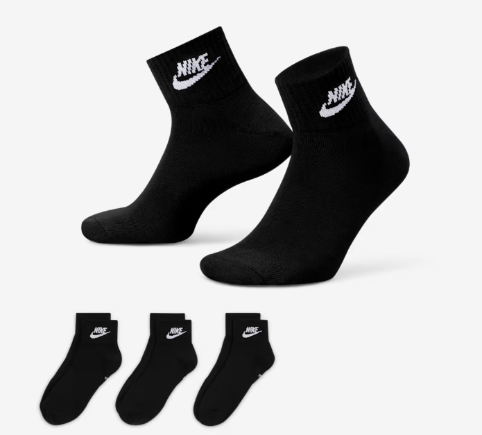 Шкарпетки  (у/с) до щиколотки (3 пари)  Nike Everyday Essential DX5074-010 - Зображення
