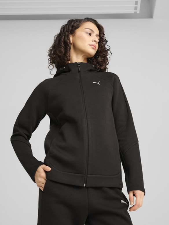 Толстовка на блискавці з капюшоном жіноча Puma Evostripe Full-Zip Hoodie Dk  68505001*SS25  - Зображення